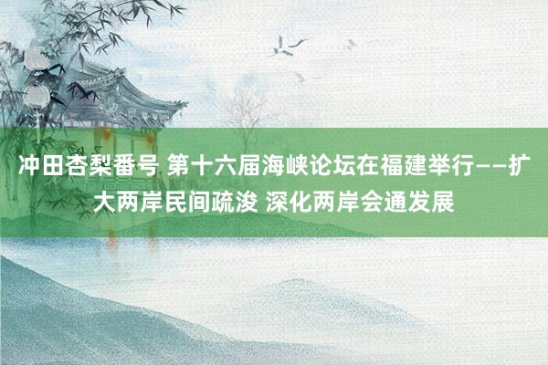 冲田杏梨番号 第十六届海峡论坛在福建举行——扩大两岸民间疏浚 深化两岸会通发展