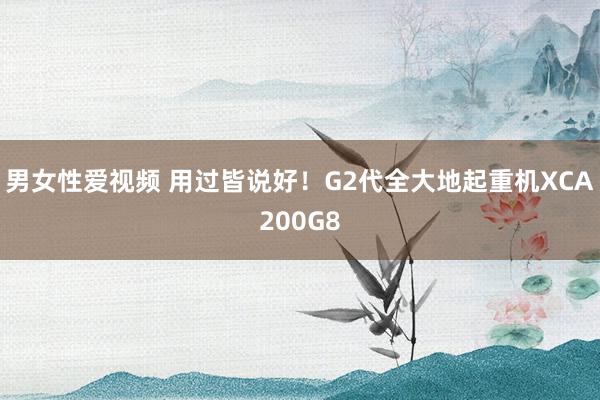 男女性爱视频 用过皆说好！G2代全大地起重机XCA200G8