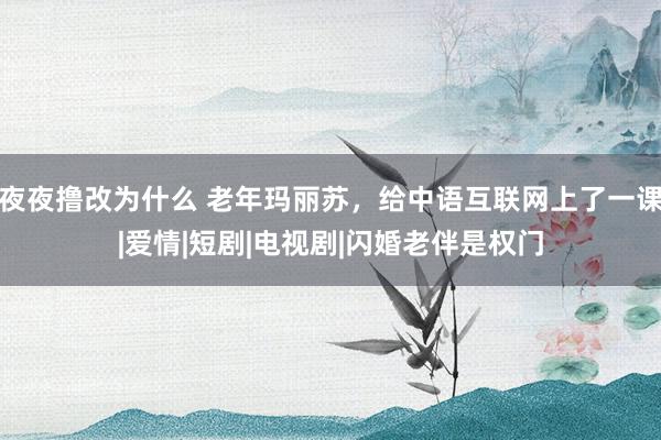 夜夜撸改为什么 老年玛丽苏，给中语互联网上了一课|爱情|短剧|电视剧|闪婚老伴是权门