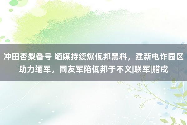 冲田杏梨番号 缅媒持续爆佤邦黑料，建新电诈园区助力缅军，同友军陷佤邦于不义|联军|腊戌