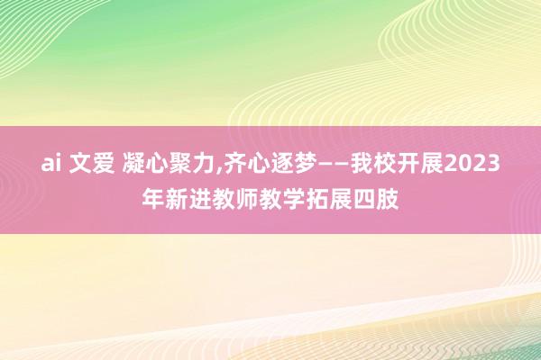 ai 文爱 凝心聚力，齐心逐梦——我校开展2023年新进教师教学拓展四肢