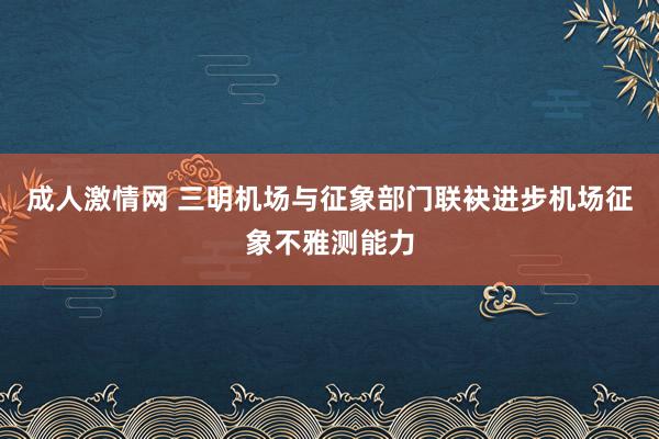 成人激情网 三明机场与征象部门联袂进步机场征象不雅测能力